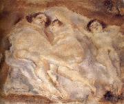 Jules Pascin Three nude lade of lie oil painting